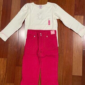 Gymboree City Side Walk cat top / pants outfit set size 7 NWT